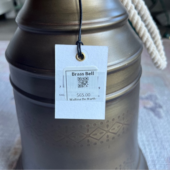 Large Bronze Bell with Rope Handle Holiday Christmas Decor